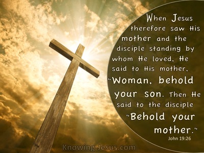 John 19:26 Woman Behold Your Son (beige)